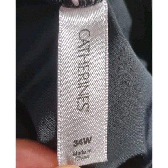 CATHERINES Women Plus Size 34W Black One Pieces Swim Suit Build In Bra 121P - Picture 3 of 5